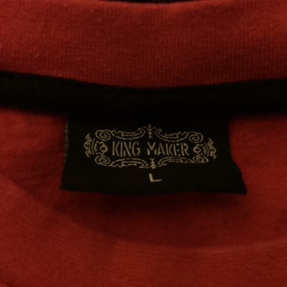 King Maker multi color distressed T-shirt mens  large - Picture 6 of 7